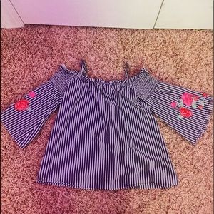 Off the shoulder, with straps